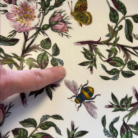 Portmeirion Botanic Garden Large Serving or Pasta Bowl with Butterflies and Bee. - Picture 11 of 12